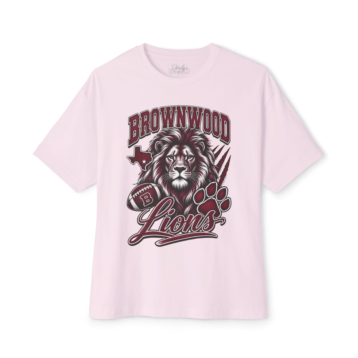 Brownwood Lions Unisex Graphic T-Shirt – Maroon & White