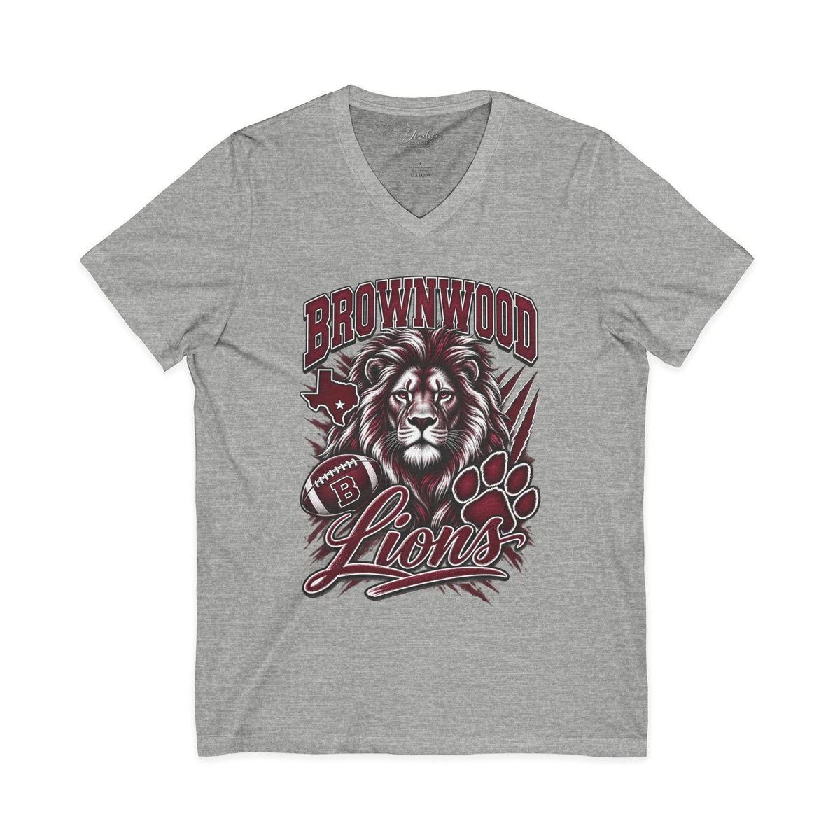 Brownwood Lions Unisex Jersey Short Sleeve V-Neck Tee