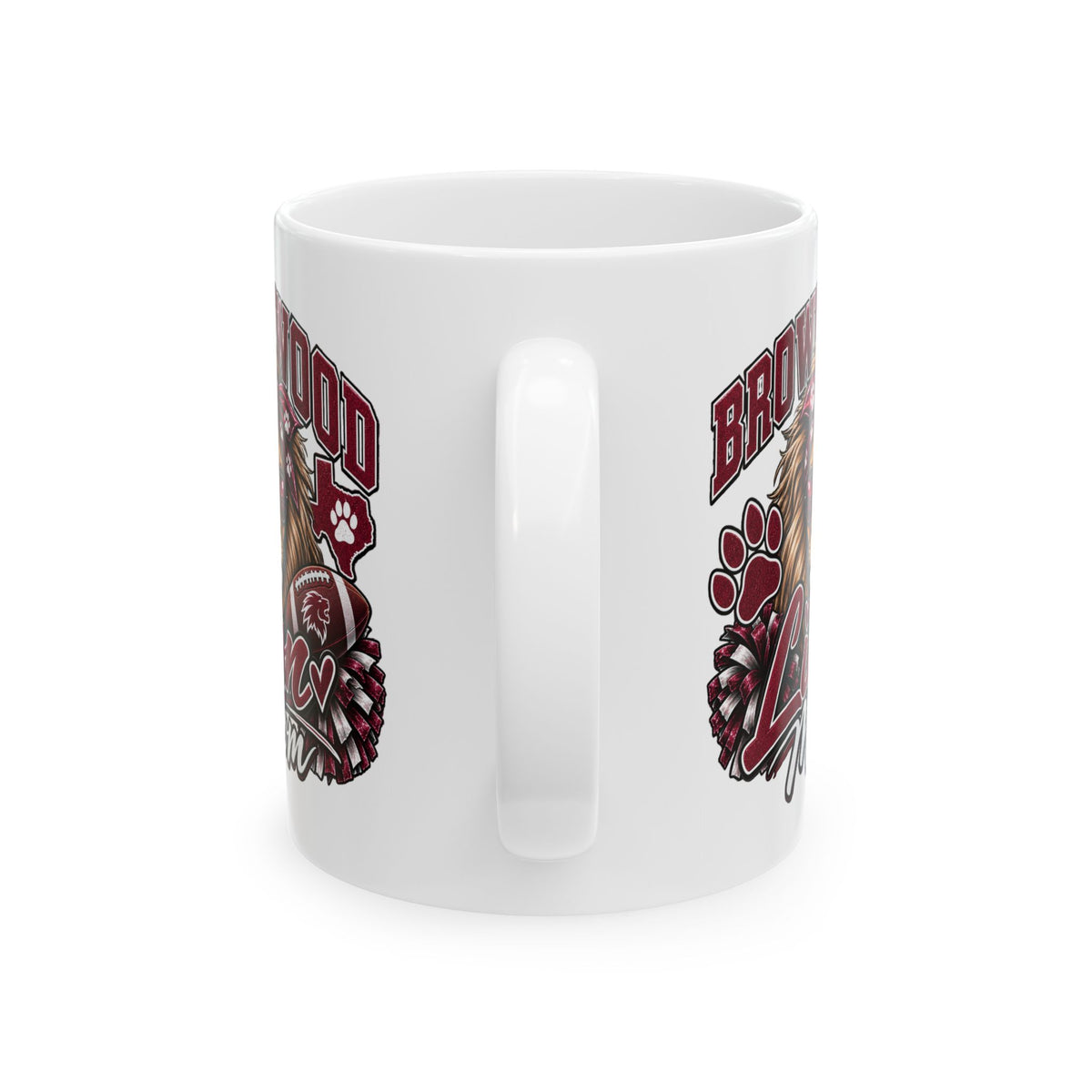 Brownwood Lion Mom Mascot Ceramic Mug (11oz, 15oz)