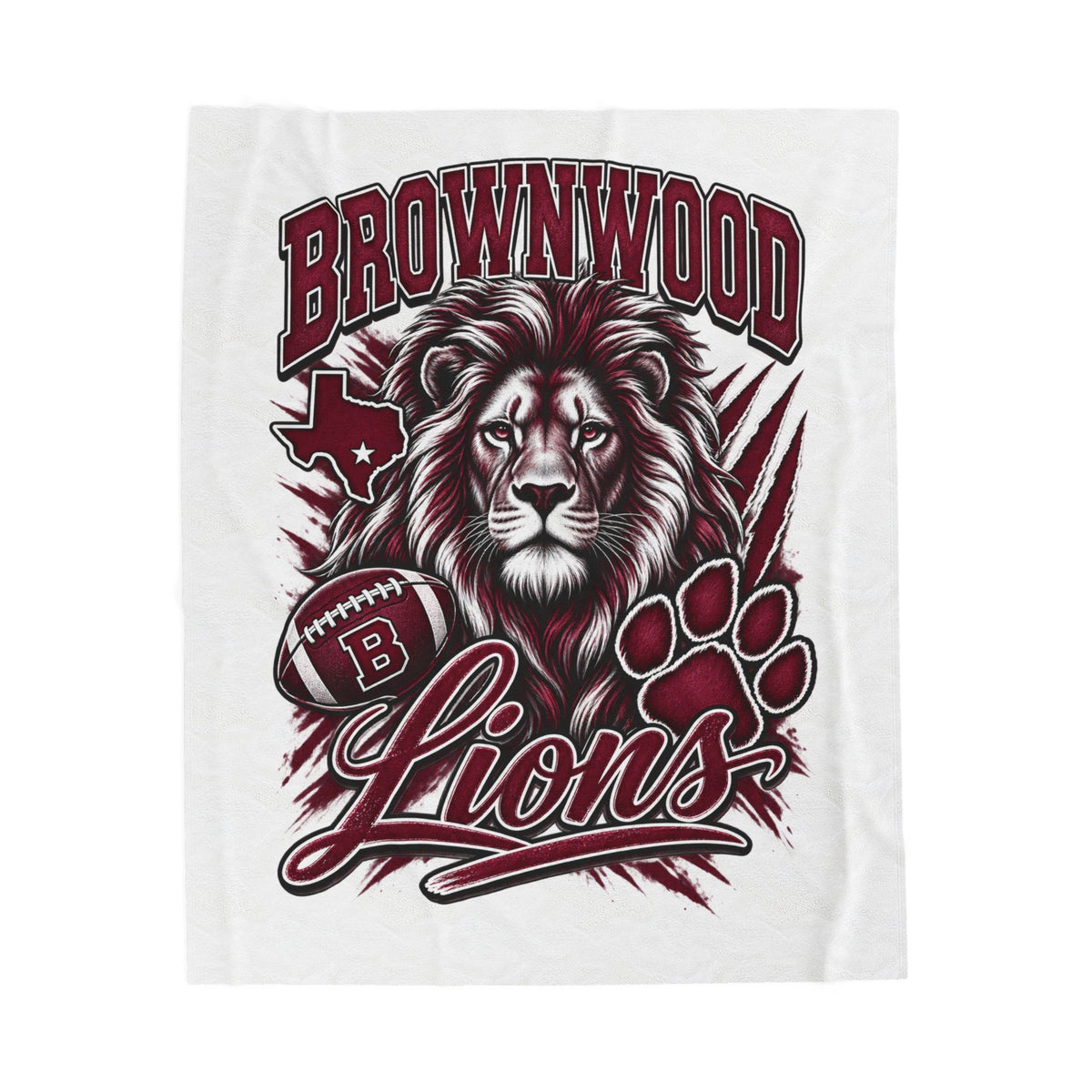 Brownwood Lions Velveteen Plush Blanket