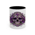 Purple Jeweled Skull Coffee Mug — Gothic Accent Tea Cup