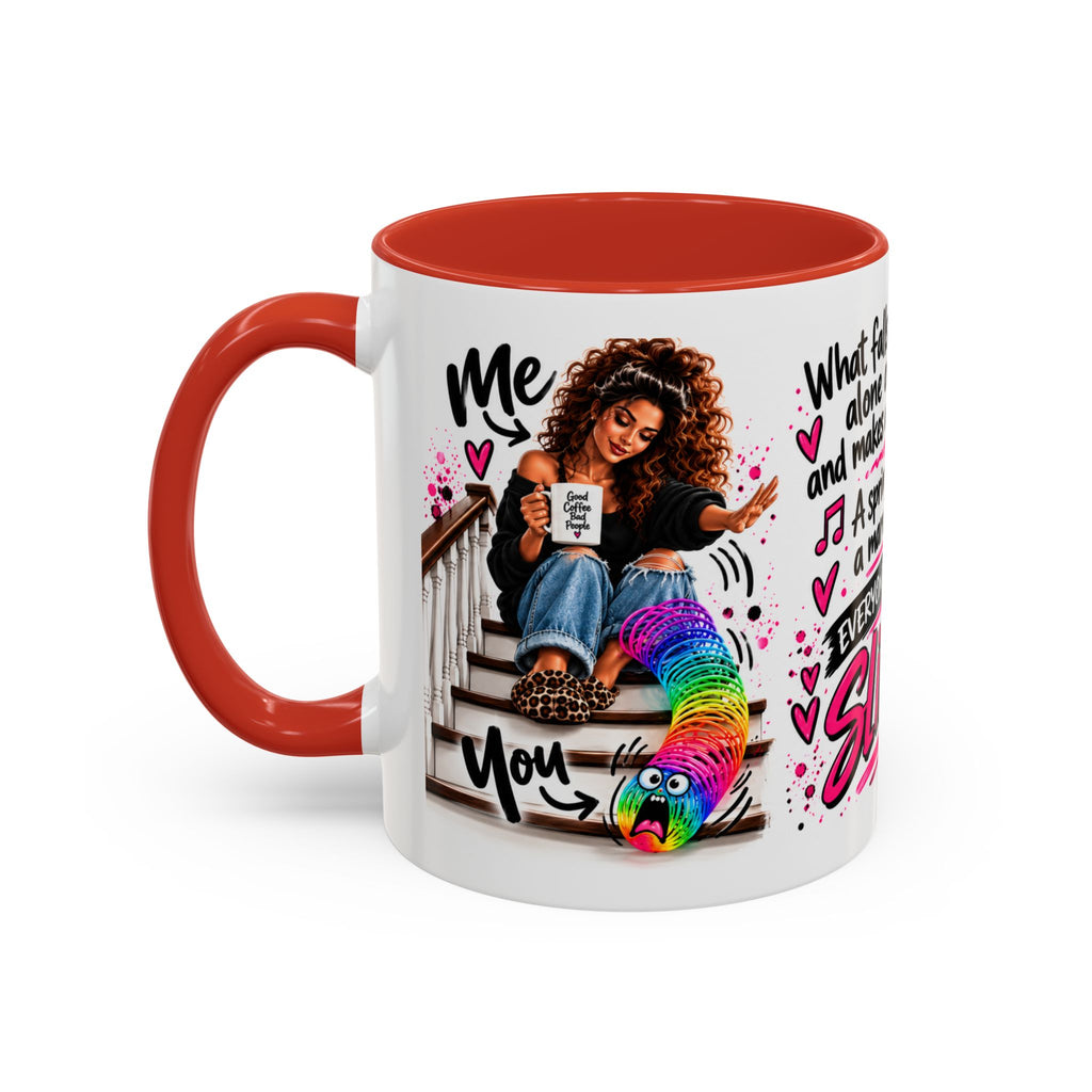 Slinky Coffee Mug — Funny Rainbow Slinky Gift for Friends & Teachers