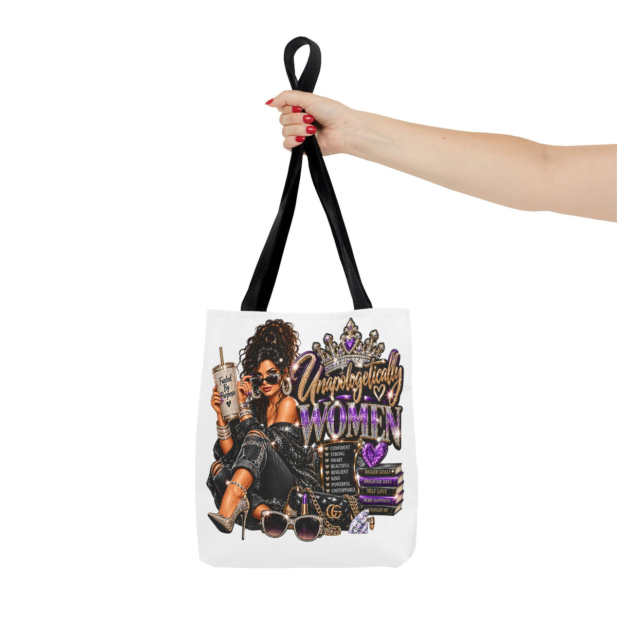 Unapologetically Woman Tote Bag — Empowered Black Queen Graphic Tote