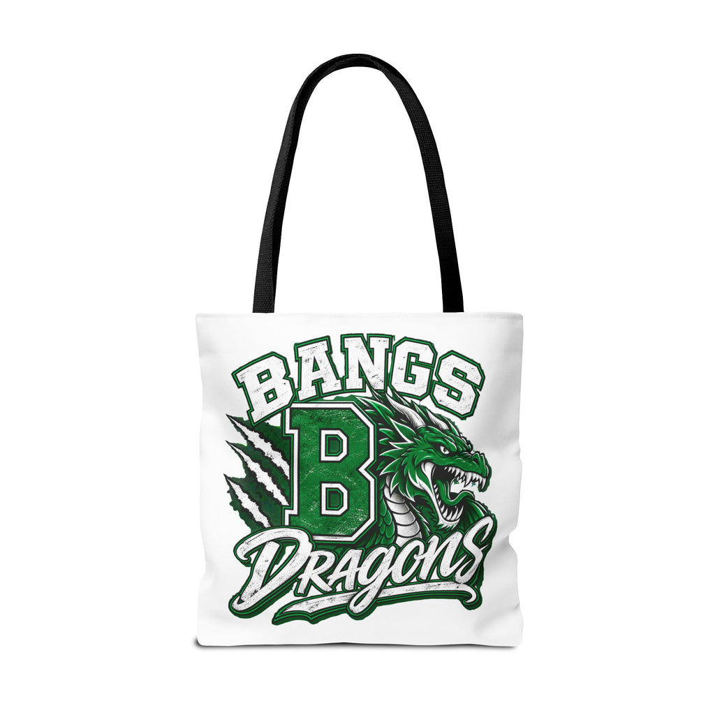 Bangs Dragons Tote Bag — Green Mascot Dragon School Spirit Tote