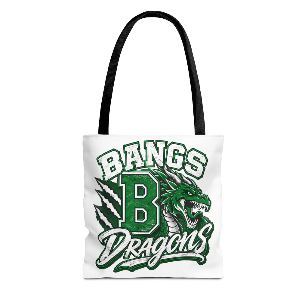 Bangs Dragons Tote Bag — Green Mascot Dragon School Spirit Tote
