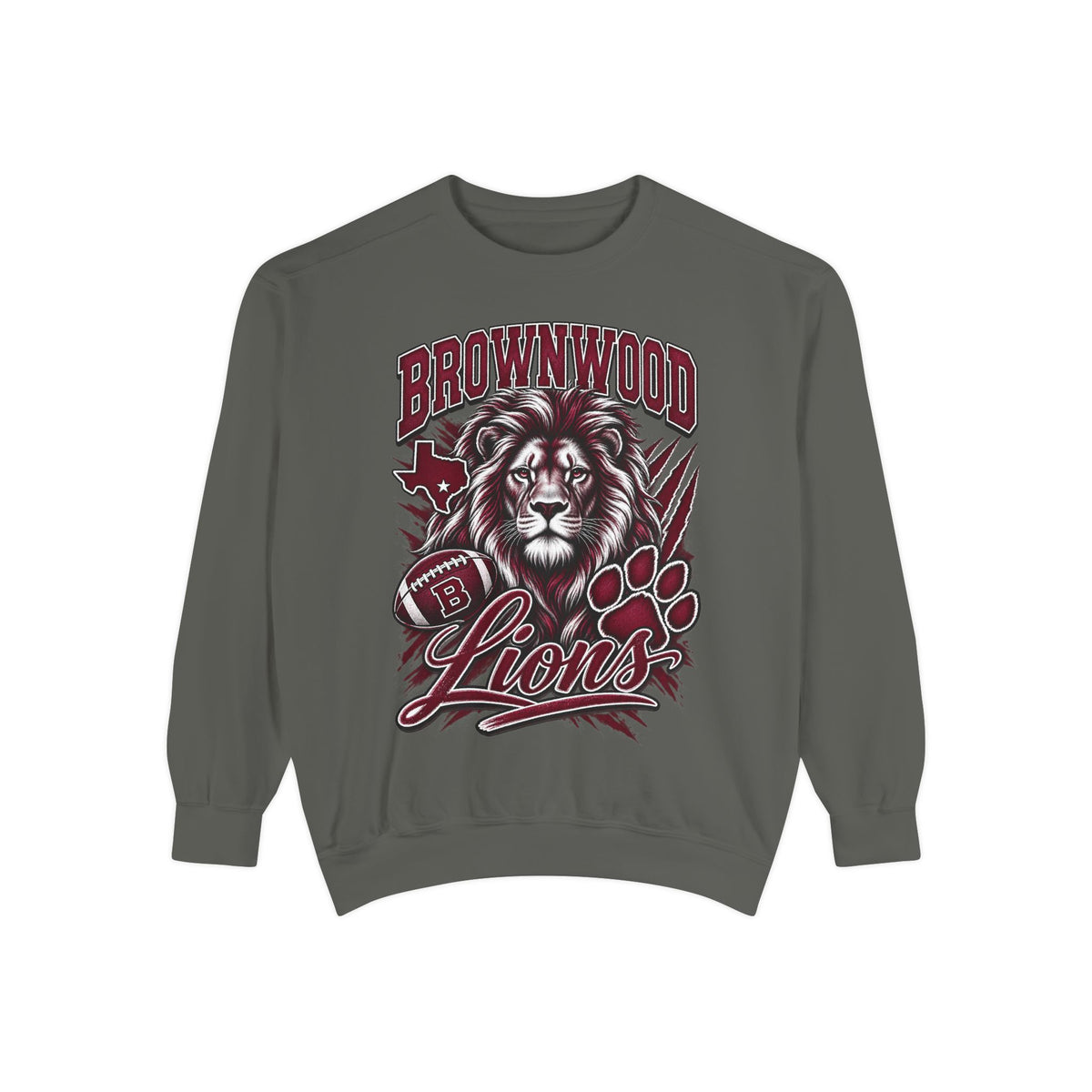 Brownwood Lions Unisex Garment-Dyed Sweatshirt