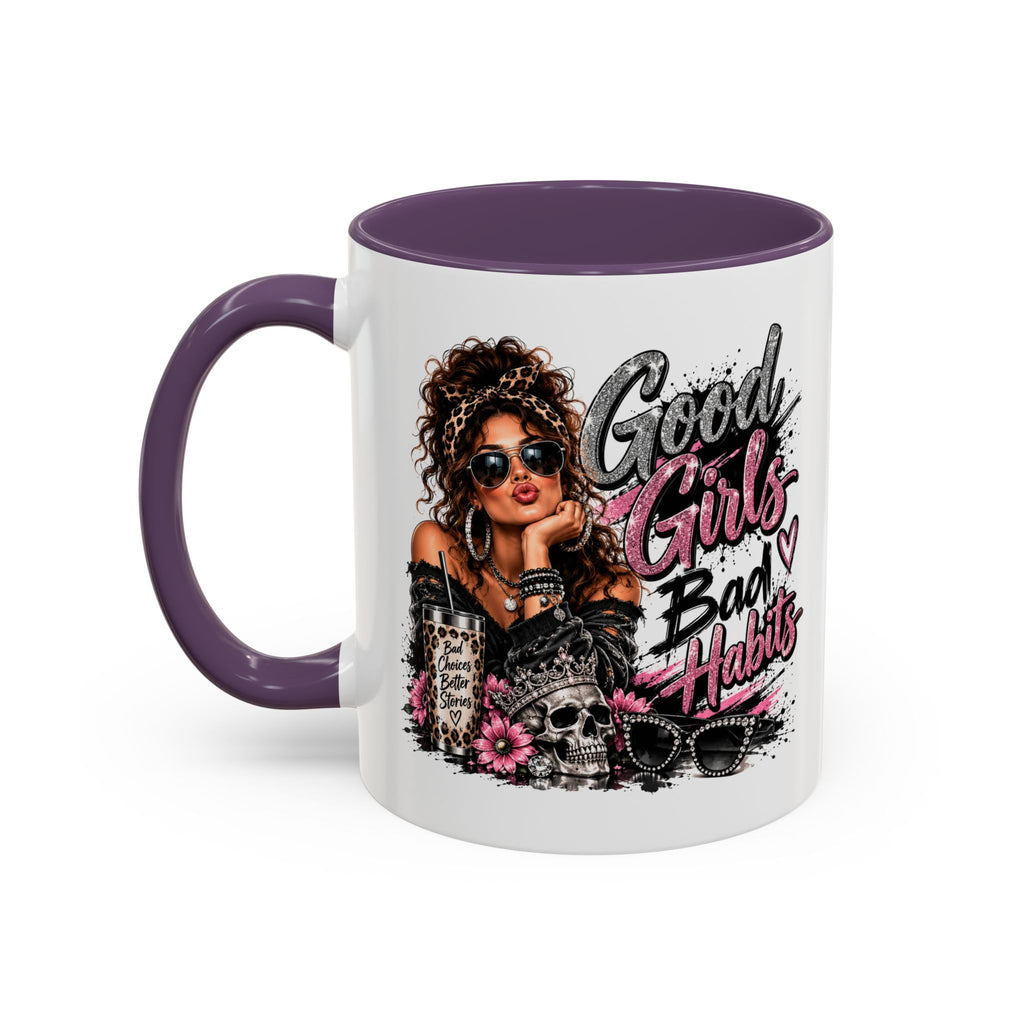 Good Girls Bad Habits Accent Coffee Mug – 11/15oz Stylish Graphic Mug for Trendy Women