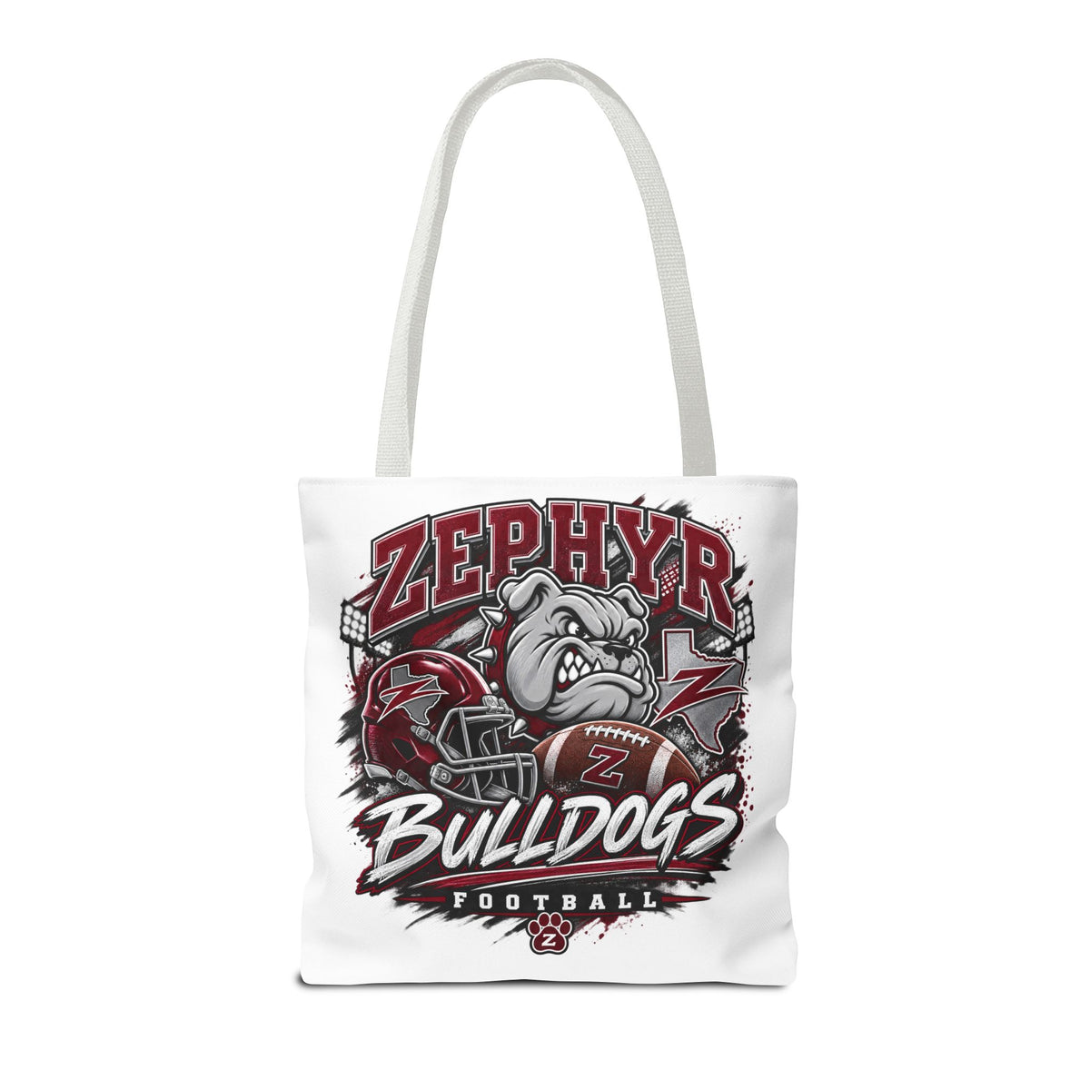 Bulldogs Football Tote Bag — Zephyr Mascot Collegiate Game Day Tote