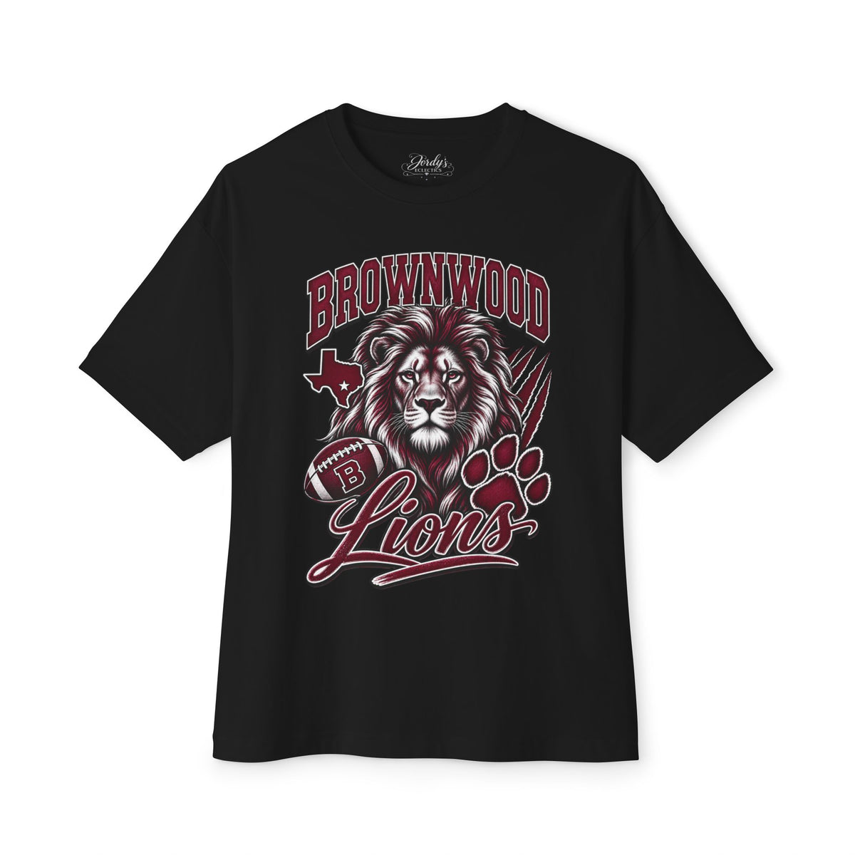 Brownwood Lions Unisex Graphic T-Shirt – Maroon & White