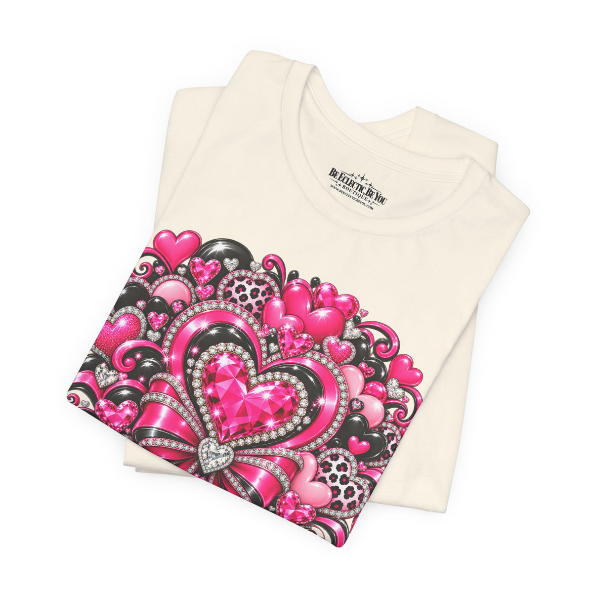Pink Heart Valentine’s Day Graphic T-Shirt