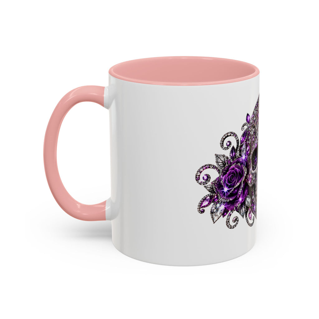 Purple Jeweled Skull Coffee Mug — Gothic Accent Tea Cup