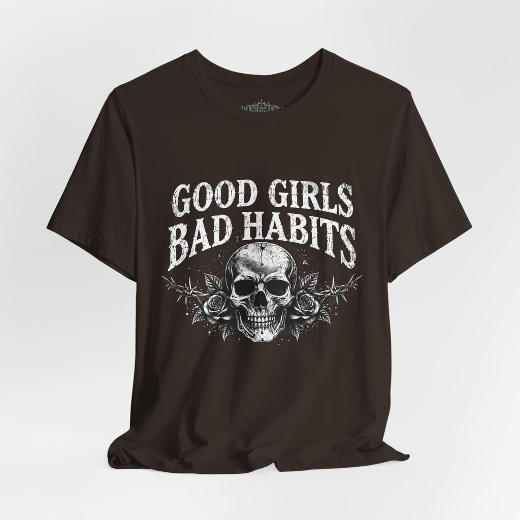 Good Girls Bad Habits Skull Graphic T-Shirt