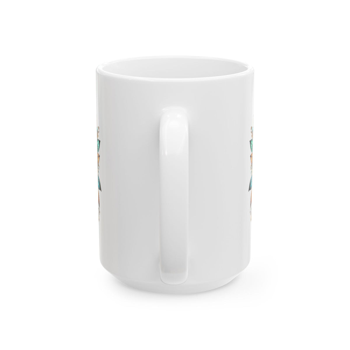 Ornate Turquoise Cross Mug – Gothic Christian Coffee Cup