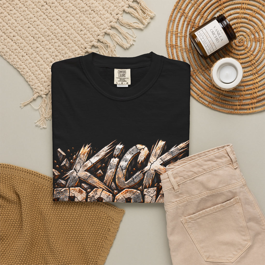 Kick Rocks T‑Shirt — Grunge Stone Graffiti Tee