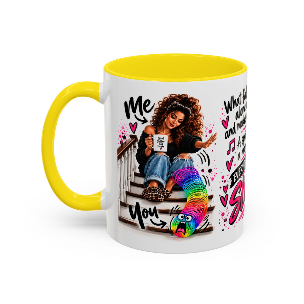 Slinky Coffee Mug — Funny Rainbow Slinky Gift for Friends & Teachers