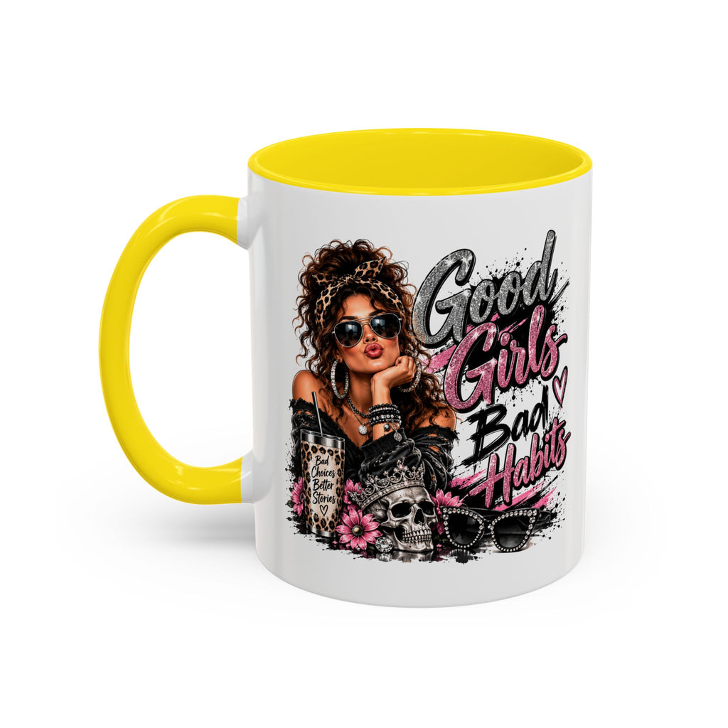 Good Girls Bad Habits Accent Coffee Mug – 11/15oz Stylish Graphic Mug for Trendy Women