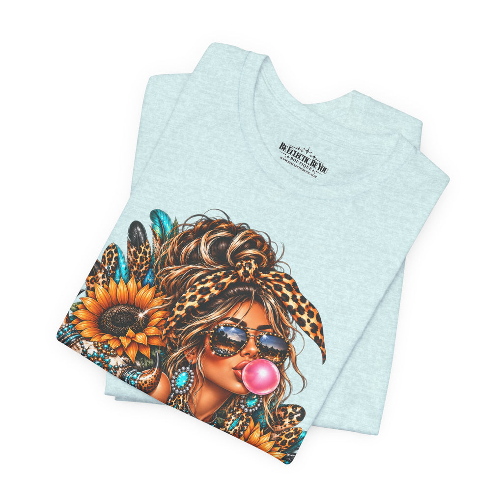 Boho Woman with Sunflowers Graphic T-Shirt