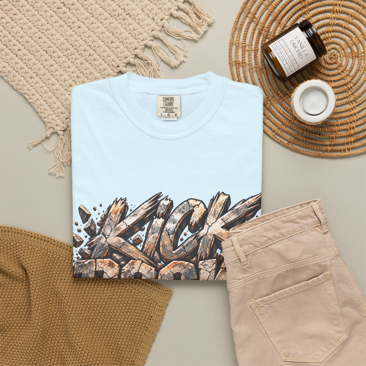 Kick Rocks T‑Shirt — Grunge Stone Graffiti Tee