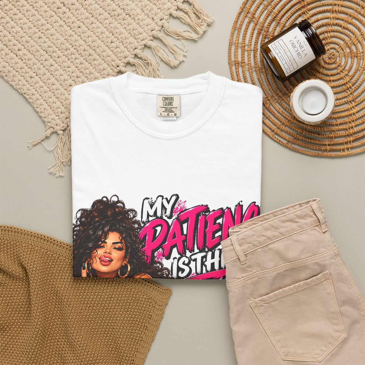 Graphic T-Shirt — "My Patience Is Thin and My Give a F*** Is Broken" Retro Sassy Woman