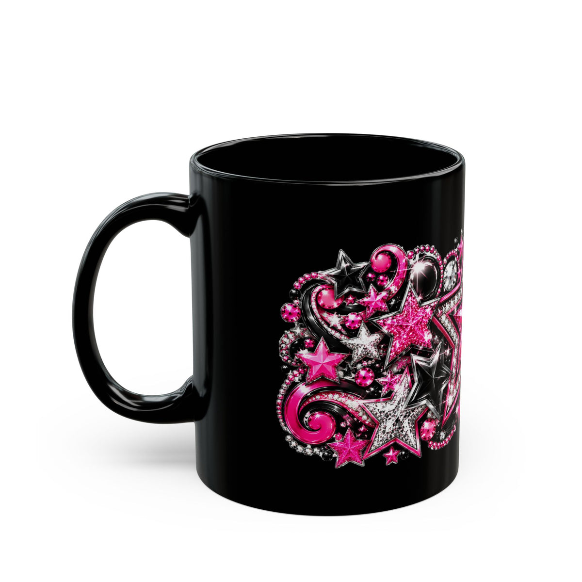 Pink Rhinestone Star Glam Mug