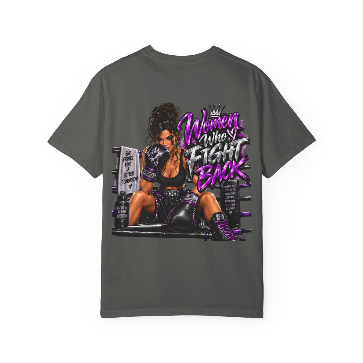 Women Who Fight Back T-Shirt — Boxing Graphic Tee for Strong Women