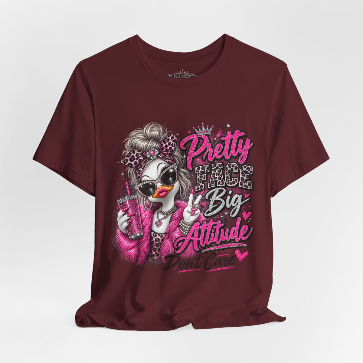 Pretty with a Big Attitude Don’t Care Graphic T-Shirt