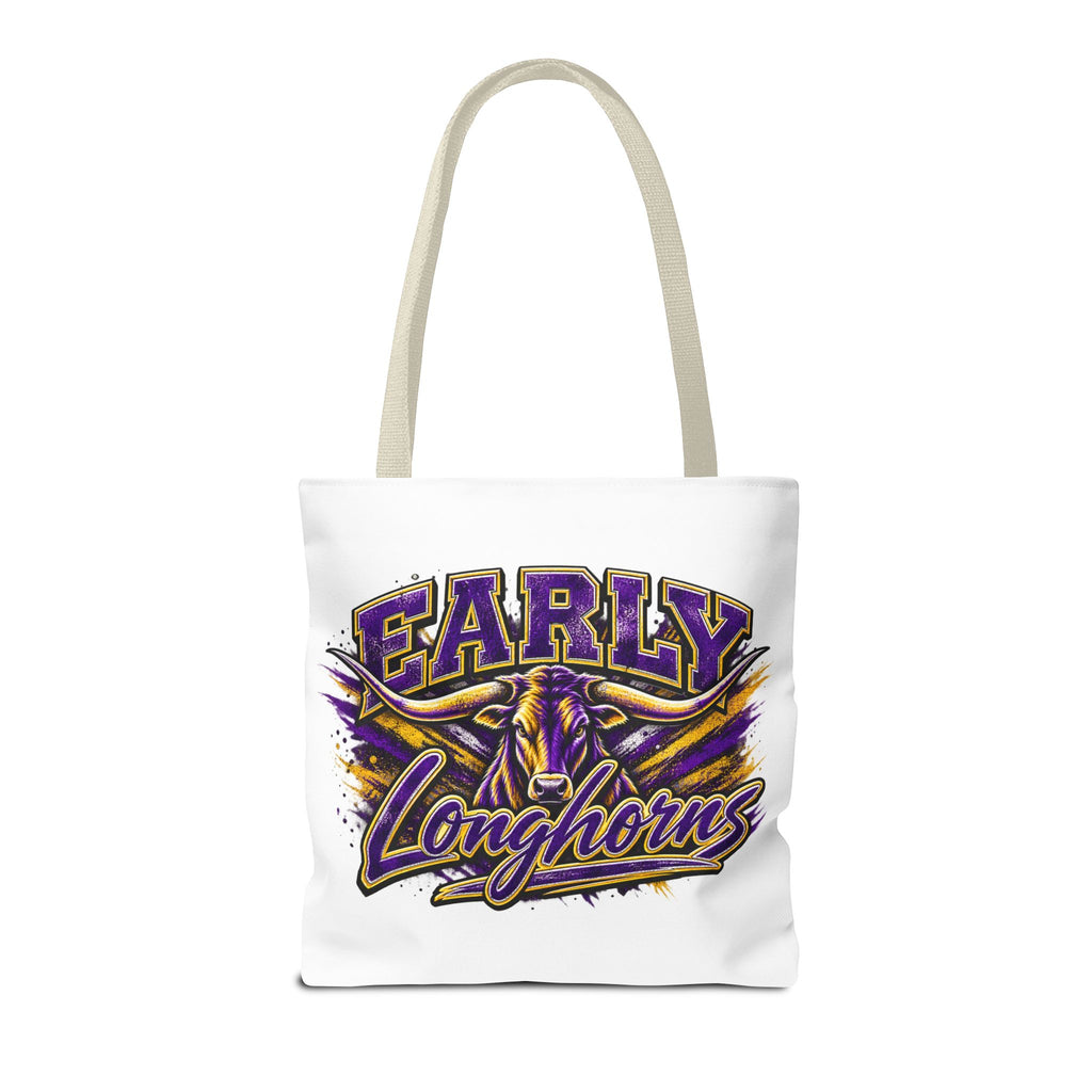 Early Longhorns Graphic Tote Bag – School Spirit Purple & Gold