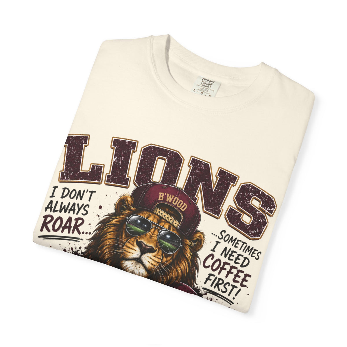 Lions Coffee Club T-Shirt — 'Eat. Sleep. Coffee. Repeat.' Graphic Tee