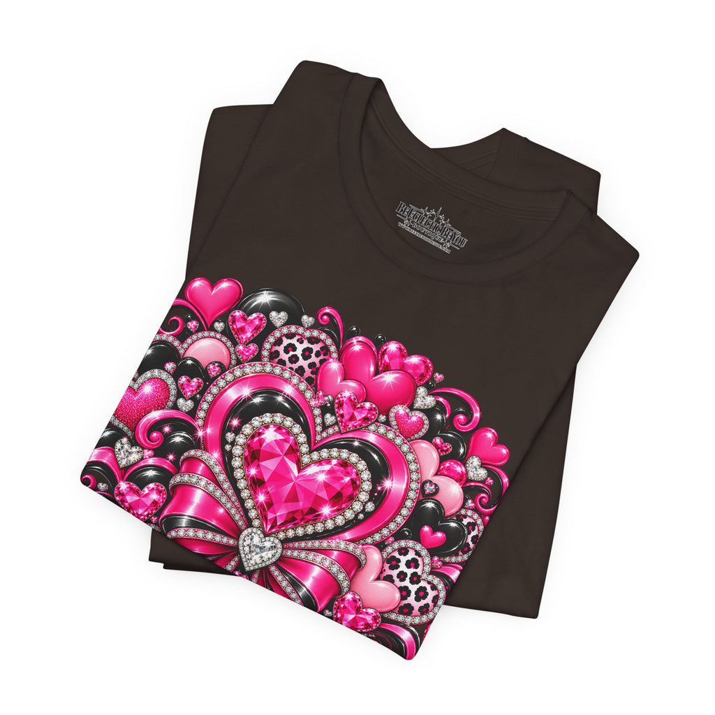 Pink Heart Valentine’s Day Graphic T-Shirt