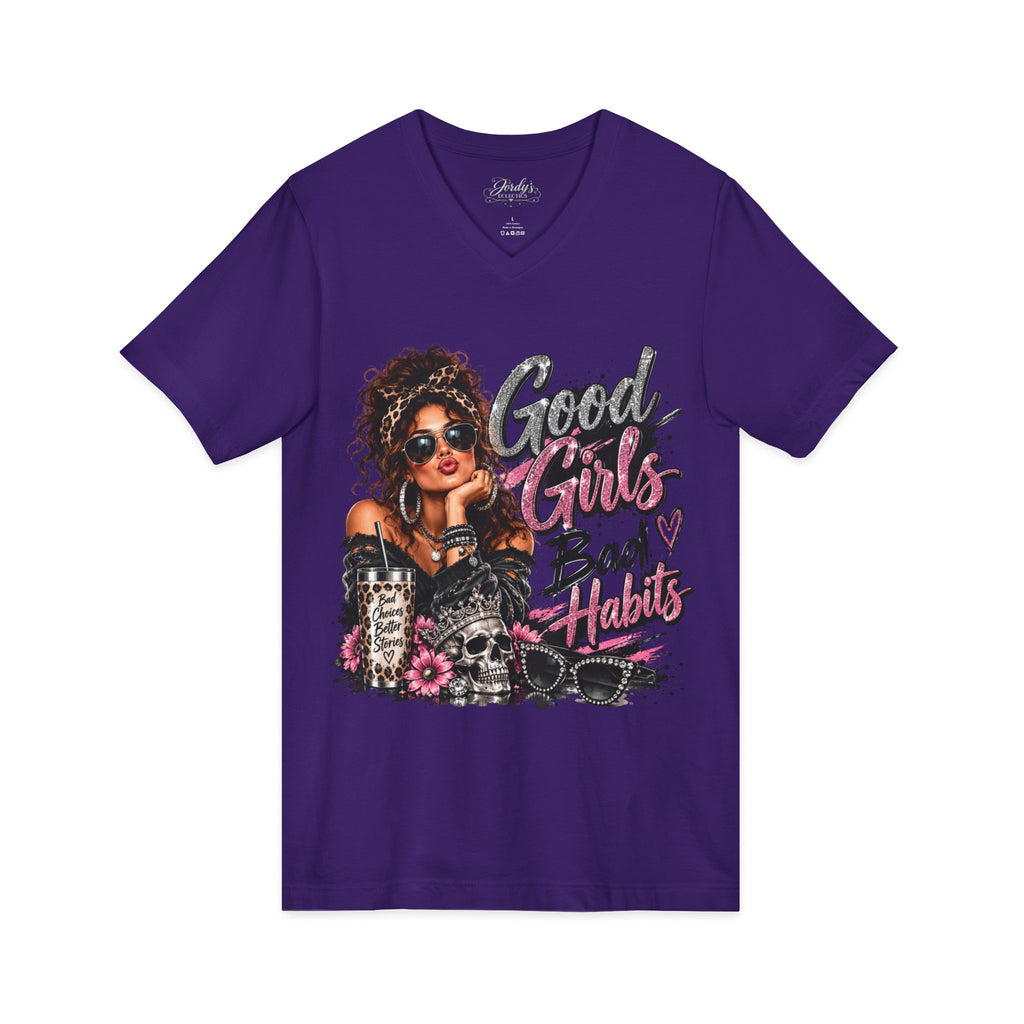 Good Girls Bad Habits V-Neck Tee