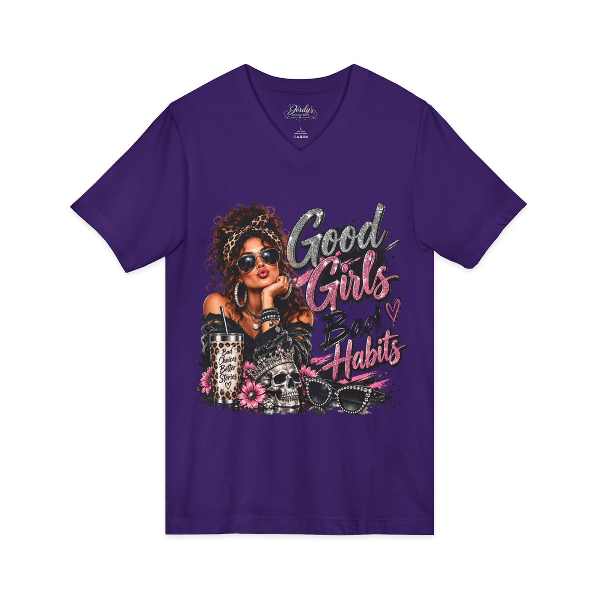 Good Girls Bad Habits V-Neck Tee