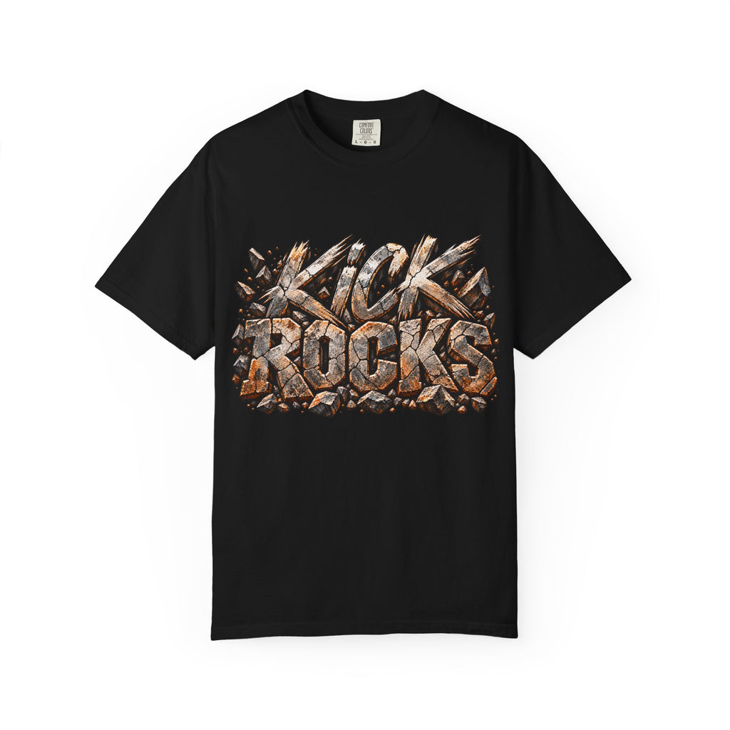 Kick Rocks T‑Shirt — Grunge Stone Graffiti Tee