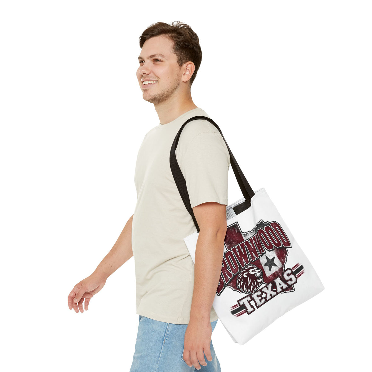 Brownwood Texas Lion Tote Bag – Vintage State Pride AOP Tote