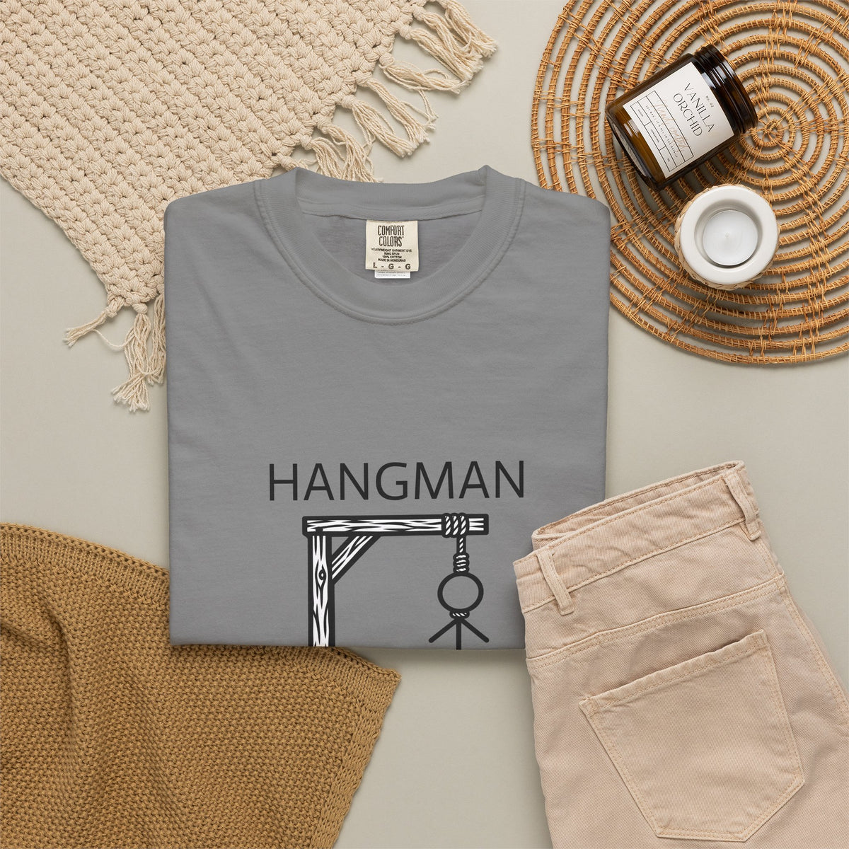 Hangman Game Unisex Garment-Dyed T-shirt
