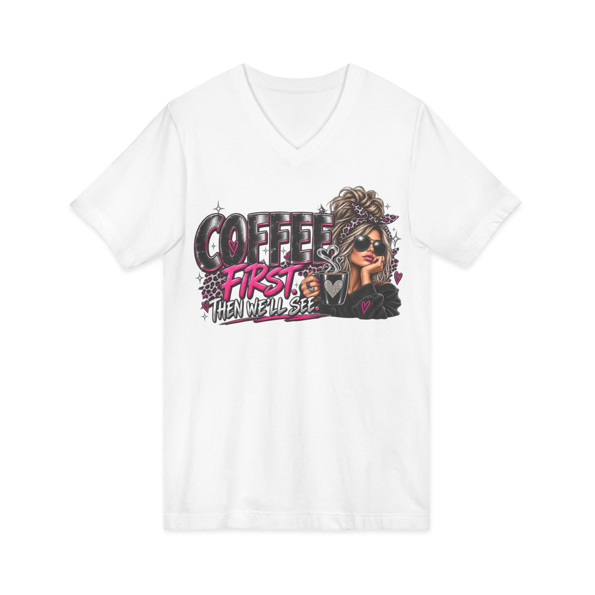Unisex Jersey Short Sleeve V-Neck Tee