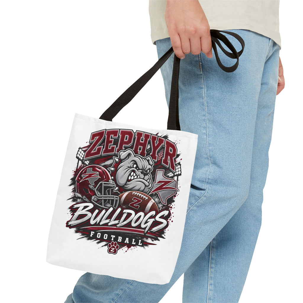 Bulldogs Football Tote Bag — Zephyr Mascot Collegiate Game Day Tote