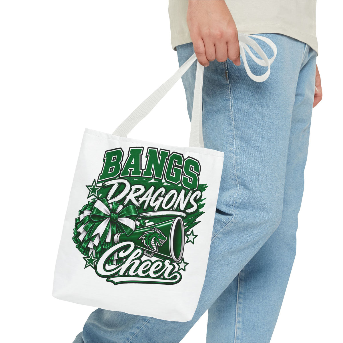 Bangs Dragons Cheer Tote Bag – Pom-Pom & Megaphone School Spirit Tote