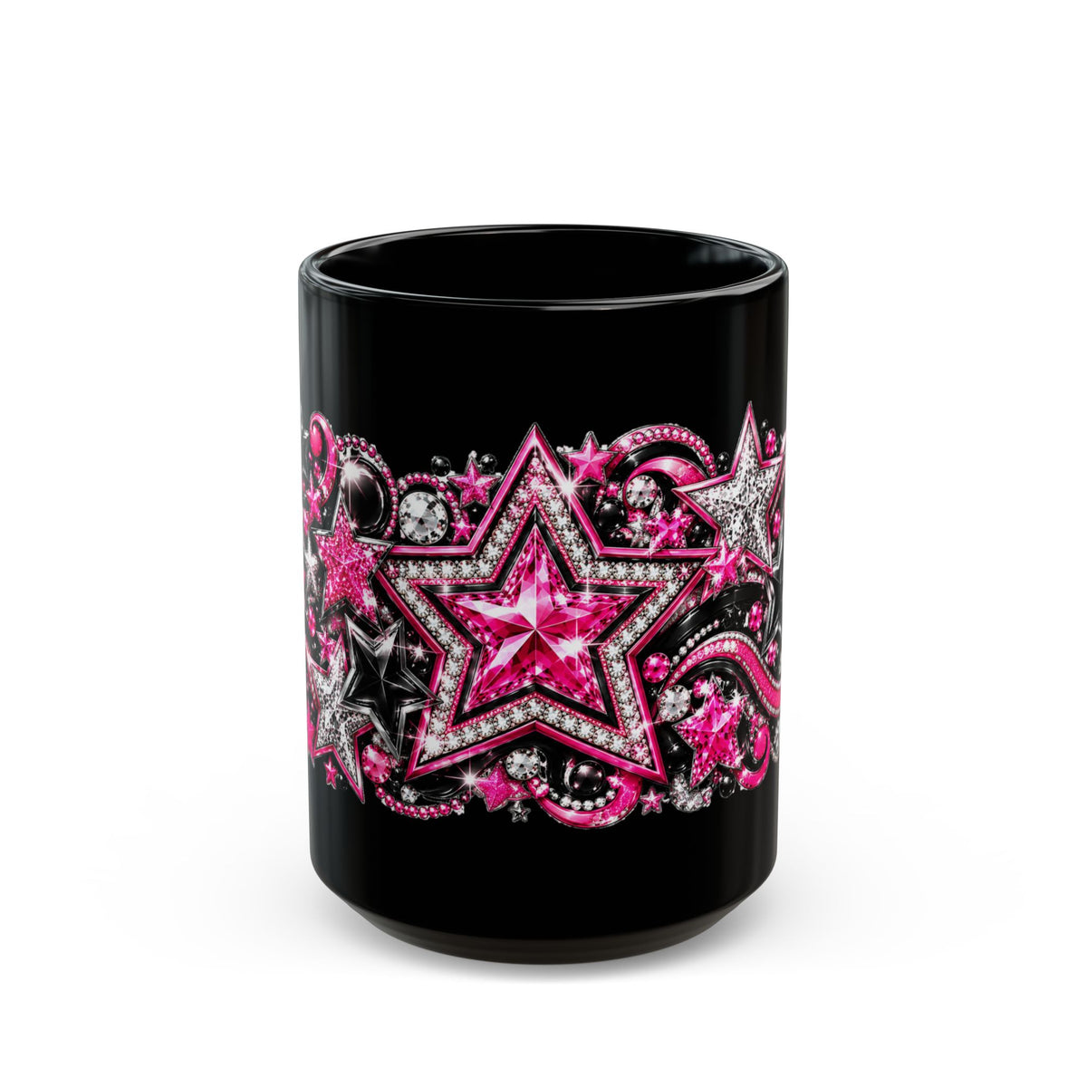 Pink Rhinestone Star Glam Mug