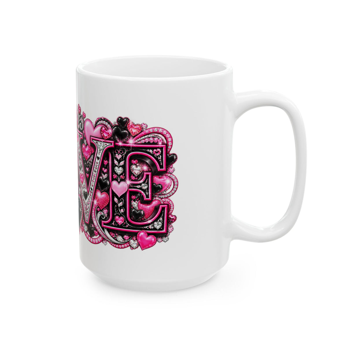 Romantic LOVE Heart Design Ceramic Mug