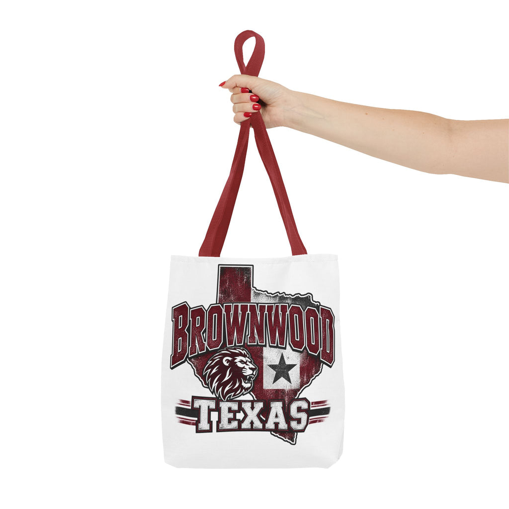 Brownwood Texas Lion Tote Bag – Vintage State Pride AOP Tote