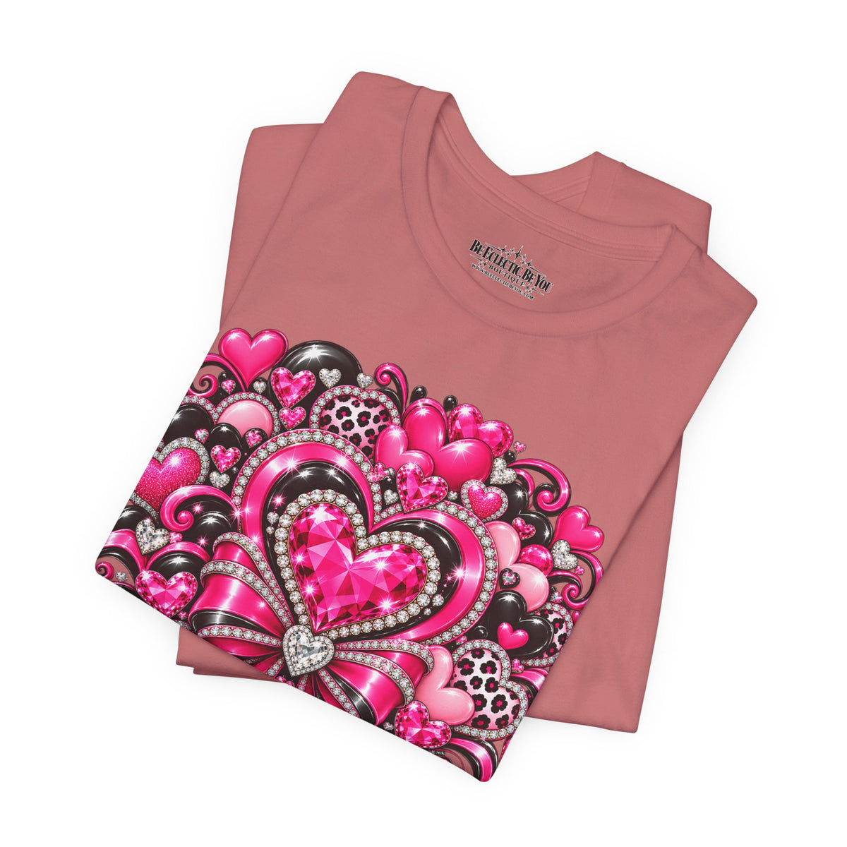 Pink Heart Valentine’s Day Graphic T-Shirt