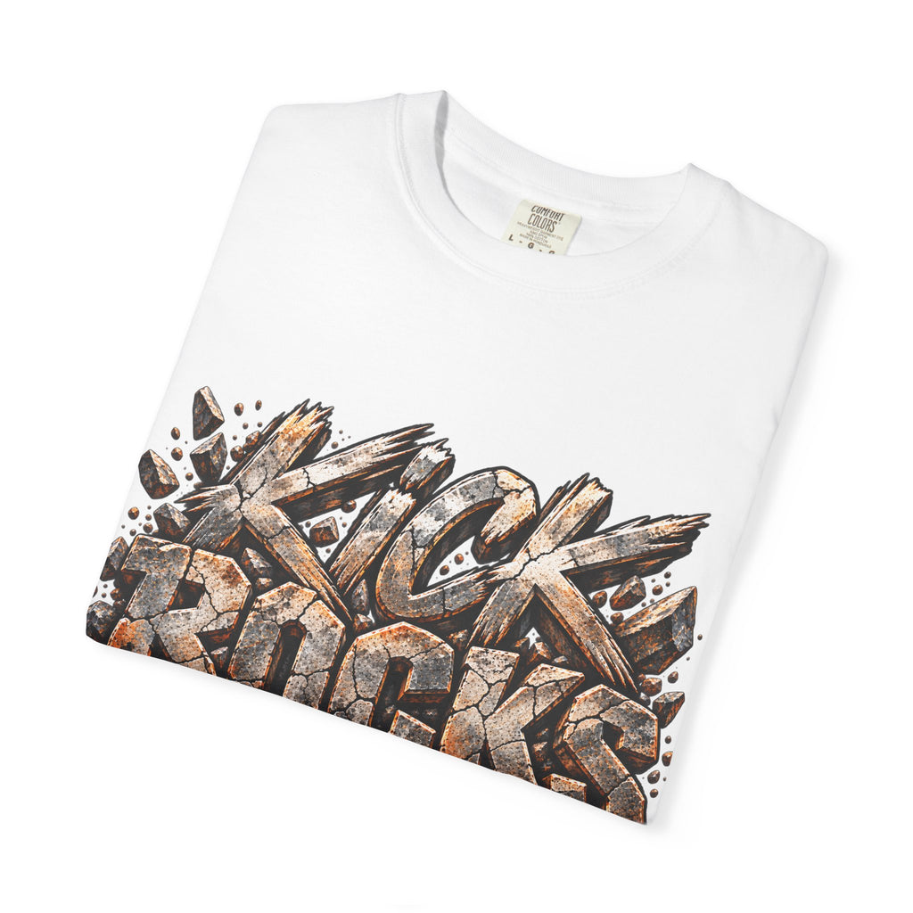 Kick Rocks T‑Shirt — Grunge Stone Graffiti Tee