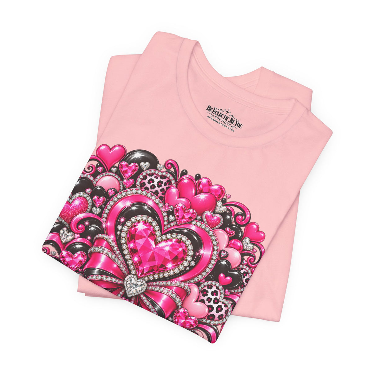 Pink Heart Valentine’s Day Graphic T-Shirt