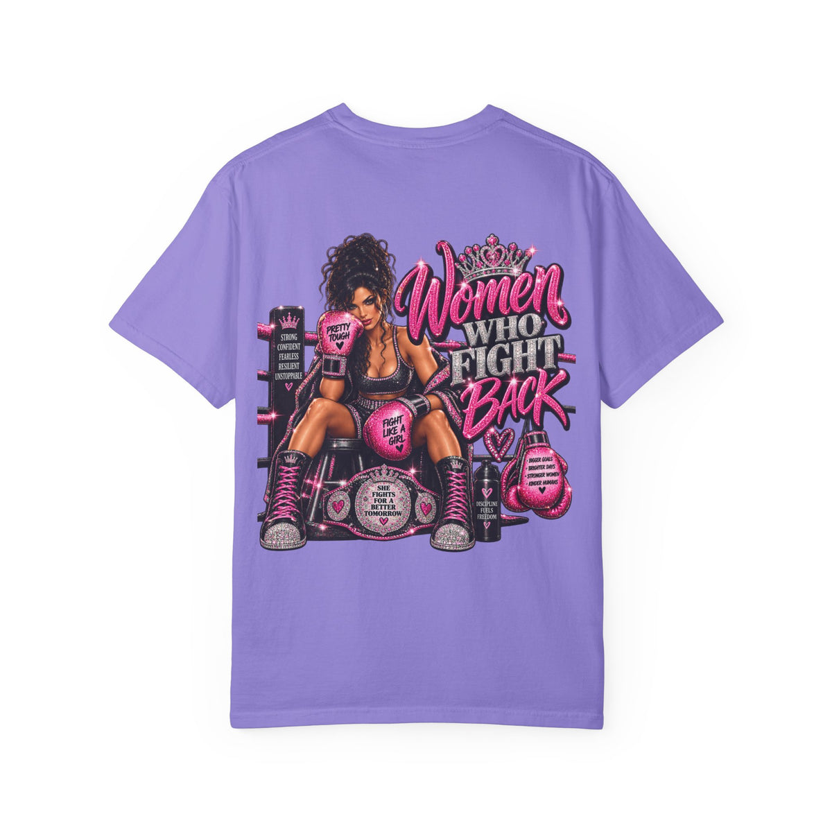 Women Who Fight Back T‑Shirt — Empowerment Boxing Graphic Tee