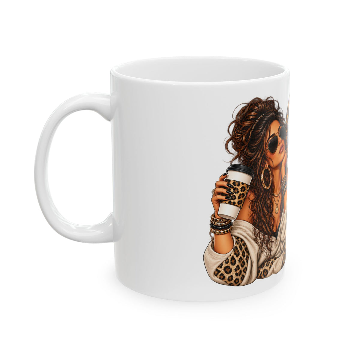 Funny Leopard Mom Ceramic Mug — "Calm Down We'll Make It Look Like An Accident" 11oz/15oz