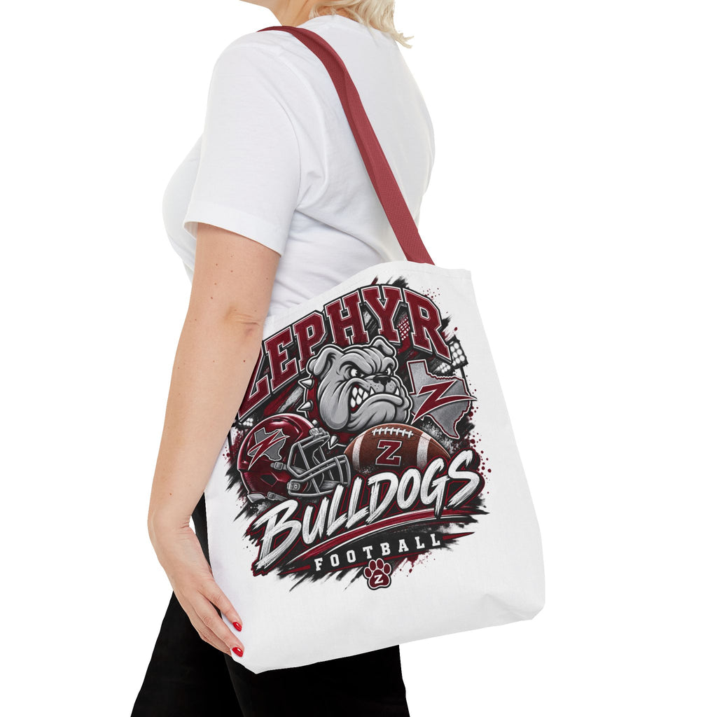 Bulldogs Football Tote Bag — Zephyr Mascot Collegiate Game Day Tote