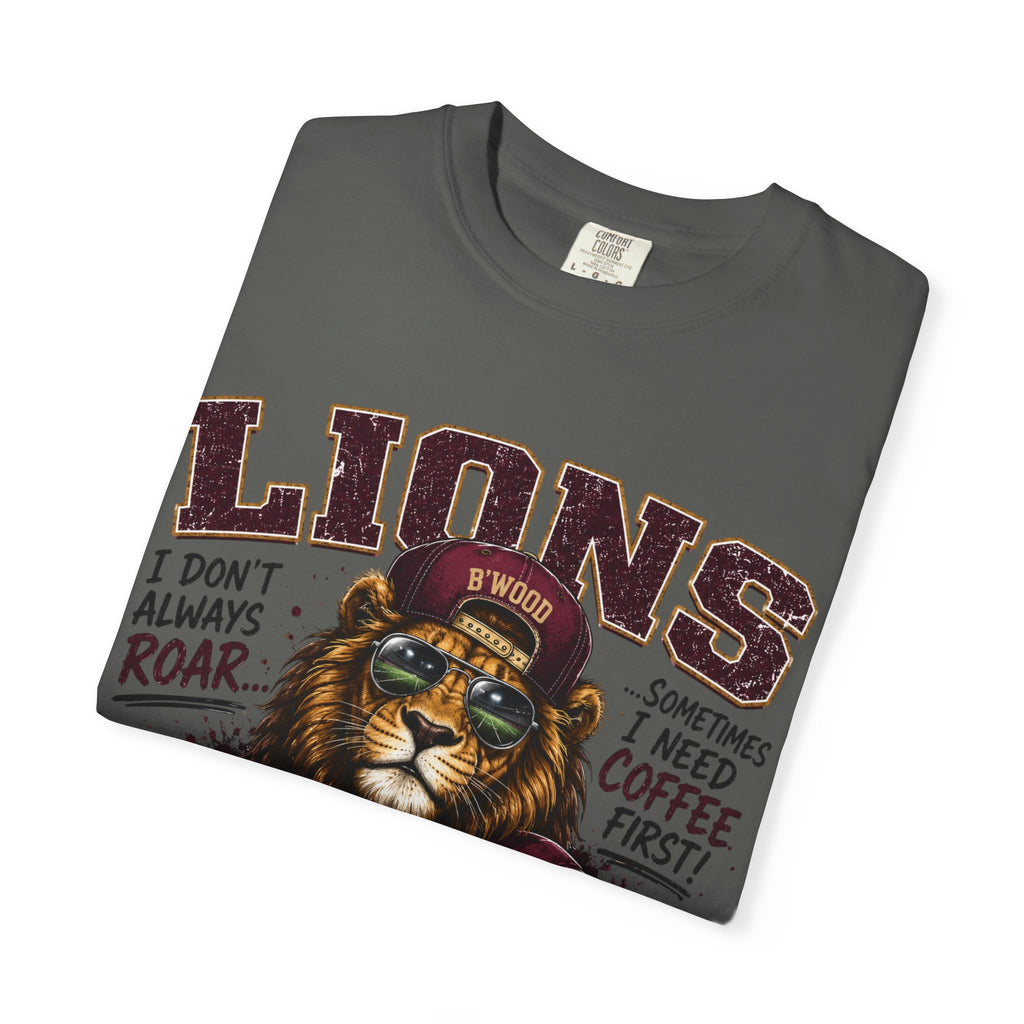 Lions Coffee Club T-Shirt — 'Eat. Sleep. Coffee. Repeat.' Graphic Tee