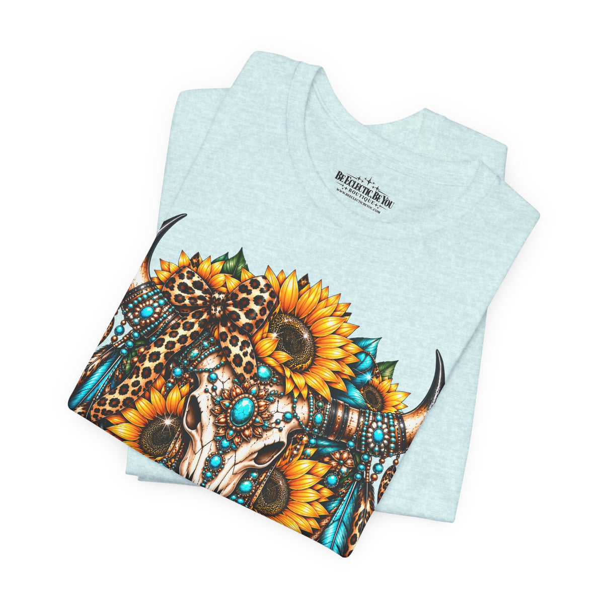 Boho Buffalo Skull Sunflower T-Shirt