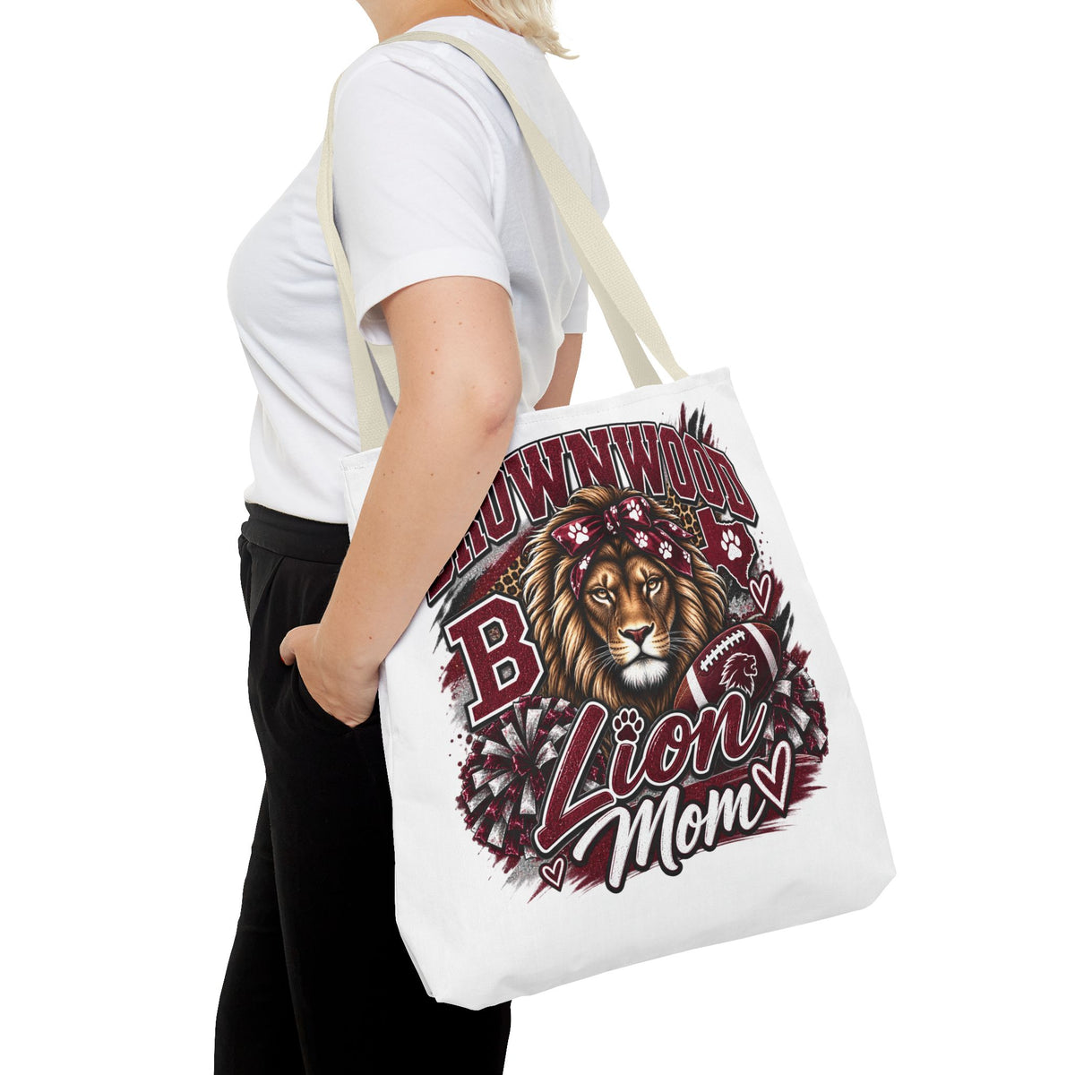 Lion Mom Tote Bag — Brownwood School Spirit Lion Mom Tote