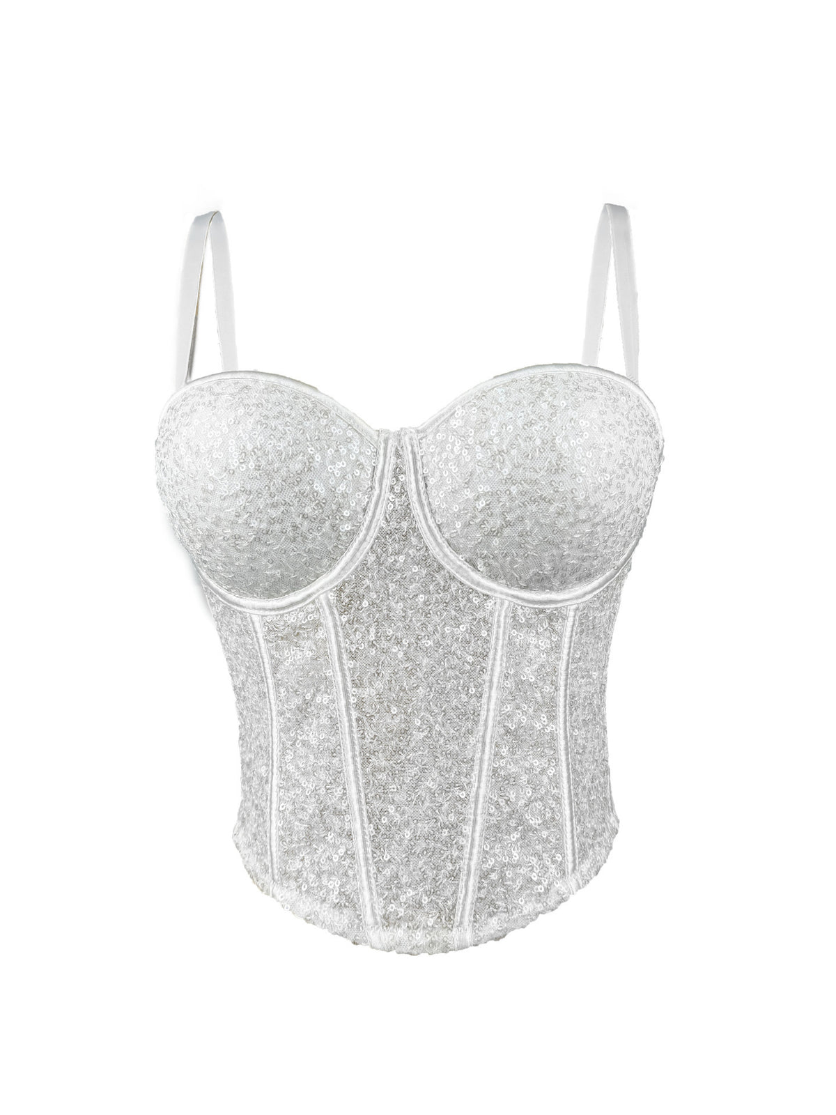 Lace Sequin Slim Fit Tube Top